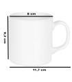 Tradineur - Taza de cerámica, tazón desayuno, café, infusiones, diseño clásico, apta para lavavajillas y microondas (Blanco - 330 ml - 9,2 x 8 cm)