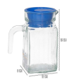 Tradineur - Jarra de cristal modelo "Frigo" - Capacidad de 500 ml - Recipiente para almacenar y servir toda clase de bebidas - 15 x 12 x 8 cm - Tapa Color Aleatorio