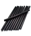 Tradineur - Pack de 25 barras de silicona, pegamento en caliente, modelo universal para pistola termofusible, encolar, bricolaje, artesanía (Negro - 1,1 x 18 cm)