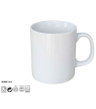 Tradineur - Pack de 6 tazas de cerámica, tazón desayuno, café, infusiones, diseño clásico, aptas para lavavajillas y microondas (Blanco - 330 ml - 9,2 x 8 cm)