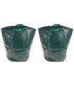 Tradineur - Pack de 2 Bolsas/Sacos para Jardín - Fabricado en Plástico - Ideal para ahorrar espacio en tu jardín - Capacidad de 120 L - Ø 45 x 75 cm - Color Verde