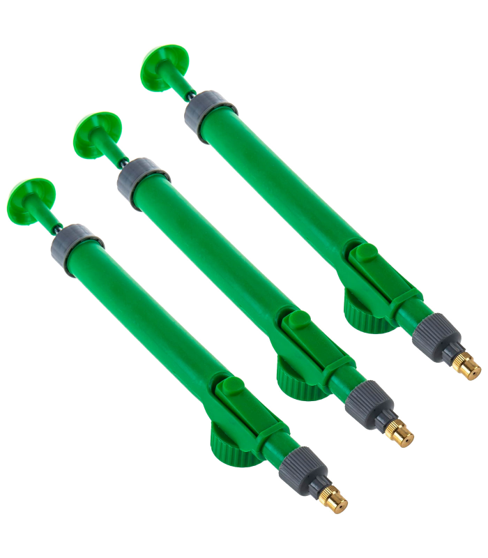 Tradineur - Pack de 3 Pulverizadores para botellas - Fabricado en Plástico - Herramienta de riego manual para plantas - 29 cm - Color Verde