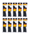 Tradineur - Pack de 400 bridas de nylon, bridas universales para organización de cables, reutilizables, resistentes a UV y tracción, interior y exterior (Negro - 3,6 x 200 mm)