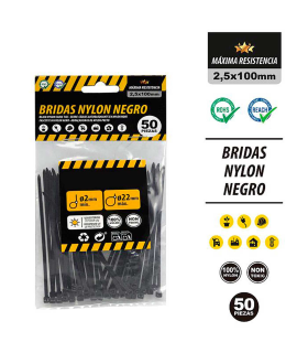 Tradineur - Pack de 400 bridas de nylon, bridas universales para organización de cables, reutilizables, resistentes a UV y tracción, interior y exterior (Negro - 2,5 x 100 mm)