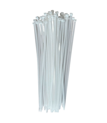 Tradineur - Pack de 120 bridas de nylon, bridas universales para organización de cables, reutilizables, resistentes a UV y tracción, interior y exterior (Blanco - 3 x 200 mm)