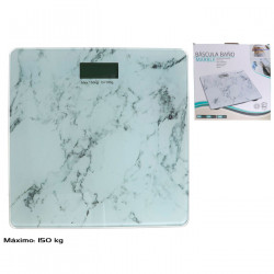 Tradineur - Báscula de baño digital de vidrio templado, sensor de alta precisión, encendido a presión, pantalla LCD, máx. 180 kg