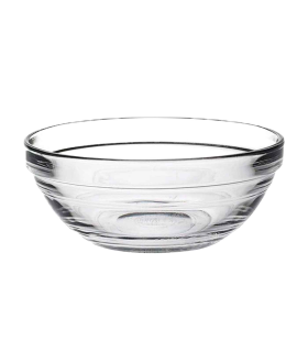 Tradineur - Bol de vidrio, capacidad  310 ml, cuenco apilable, mezclas, cocina, repostería, ensaladas, dimensiones 5 x 11,5 cm (altura x diametro)