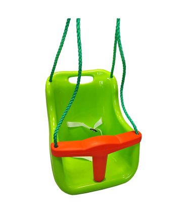 Columpio infantil con cinturón de seguridad 39 x 36 x 43 cm, silla asiento colgante bebé, carga máxima 25 kg para casa, jardín, interiores o exteriores, color aleatorio