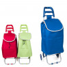 Tradineur - Carro de la compra plegable, 2 ruedas grandes, poliéster y metal, trolley, ligero y resistente - 33 litros - 95 x 36