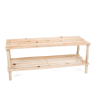 Mueble zapatero de madera 2 niveles, estantería para calzado, soporte para zapatos 2 alturas, baldas, multiusos, pasillo, entrada, dormitorio - 74 x 26 x 29,5 cm - Color Natural