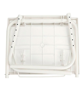 Tradineur - Mesa auxiliar plegable ajustable con ranura para tablets, regulable en altura e inclinación. Multifuncional, ideal para para dibujar, desayunar en la cama... (Blanco)