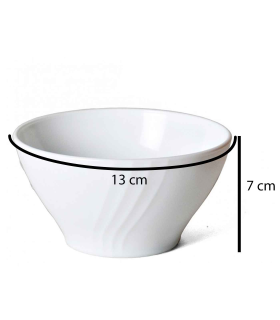 Bol clásico de cerámica blanca, ideal para desayunar, tomar sopa, aperitivos. Apto para lavavajillas y microondas. Diametro: 13 cm