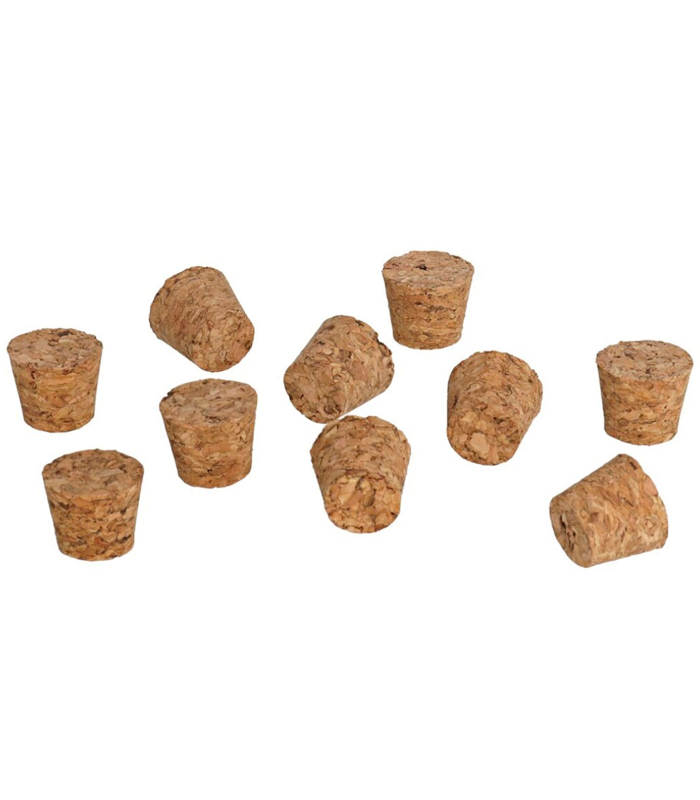 Tradineur - Pack de 10 tapones cónicos de corcho para botellas, garrafas, botes, frascos, bar, restaurante, vino, aceite, 20 x 15 x 17 mm