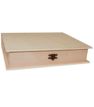 Caja para decoración con forma de libro de 4,6 x 24,7 x 18,6 cm, de madera sin tratar. Libro para almacenamiento con cierre de tipo cofre en color bronce perfecta para el hogar.