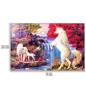 Tradineur - Puzzle/Rompecabezas de 1000 piezas - Diseño Unicornios - Fabricación en España - Rompecabezas para toda la familia - 75 x 50 cm