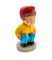 Tradineur - Figura de caganer catalán para Belén - Estilo naïf - Marmolina - Adorno divertido para nacimiento, Navidad, decoración tradicional, 9 x 4,5 x 4,5 cm