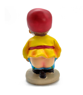 Tradineur - Figura de caganer catalán para Belén - Estilo naïf - Marmolina - Adorno divertido para nacimiento, Navidad, decoración tradicional, 9 x 4,5 x 4,5 cm