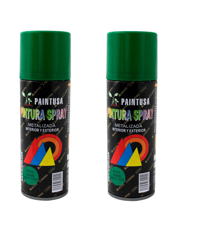 Montoro - Pack 2 botes de pintura en spray verde metalizado M302 200 ml, válido para multtud de superficies de interior y exterior