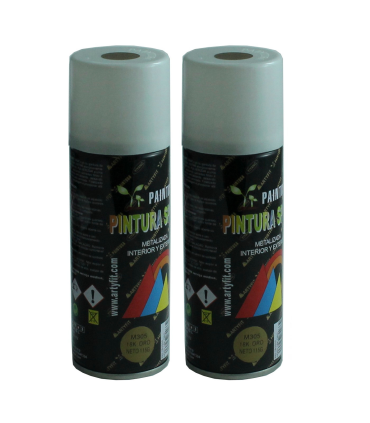 Montoro - Pack 2 botes de pintura en spray oro M305 200 ml, válido para multitud de superficies de interior y exterior