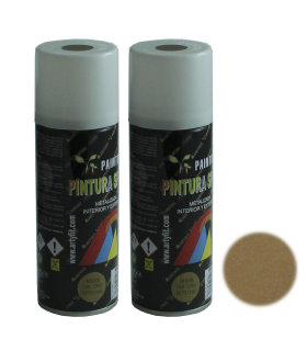 Montoro - Pack 2 botes de pintura en spray oro M305 200 ml, válido para multitud de superficies de interior y exterior