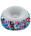 Tradineur - Sillón Inflable Puff - Diseño de Flores - Fabricado en Vinilo - Max.: 100 kg - Ideal para adultos y niños - 66 x 112 x 112 cm