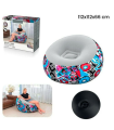 Tradineur - Sillón Inflable Puff - Diseño de Flores - Fabricado en Vinilo - Max.: 100 kg - Ideal para adultos y niños - 66 x 112 x 112 cm