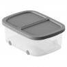 Tradineur - Caja de almacenamiento con ruedas y tapa con doble abertura, plástico, contenedor, juguetes, libros, ropa, mantas, f