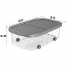 Tradineur - Caja de almacenamiento con ruedas y tapa con doble abertura, plástico, contenedor, juguetes, libros, ropa, mantas, f
