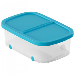 Tradineur - Caja de almacenamiento con ruedas y tapa con doble abertura, plástico, contenedor, juguetes, libros, ropa, mantas, f