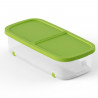 Tradineur - Caja de almacenamiento con ruedas y tapa con doble abertura, plástico, contenedor, juguetes, libros, ropa, mantas, f