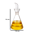 Tradineur - Aceitera antigoteo de cristal, cristal fino y elegante, elaboración artesanal, dispensador de aliño rellenable, aceite, vinagre - 12 x 7,8 cm - 125 ml