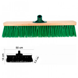 Tradineur - Cepillo duro multiusos para exterior, barrendero, cerdas duras, madera y plástico, acoplable a mango de rosca, limpi