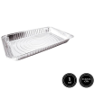 Tradineur - Bandeja de aluminio rectangular, ideal para hornear, higiénica y resistente, recetas al horno, postres, verduras, asados, 52 x 32,5 x 5,5 cm