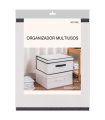 Tradineur - Organizador rectangular de tela con asa, caja plegable, ordenación, ropa, armario, almacenamiento, 30 x 40 x 25 cm, color aleatorio