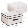 Tradineur - Organizador rectangular de tela con asa, caja plegable, ordenación, ropa, fácil de limpiar, antipolvo, antihumedad,
