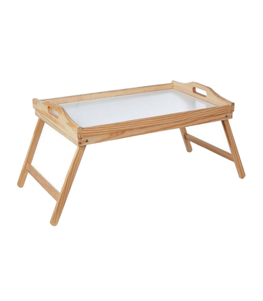 Mesa de madera plegable con asas para cama 30 x 50 x 23 cm, bandeja multiuso para desayuno con patas plegables, ligera y resistente, color aleatorio