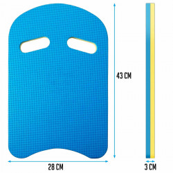 Tradineur - Tabla de natación - Fabricado en Goma Eva - Forma Rectangular - Ideal como apoyo en la natación - 43 x 28 cm - Color