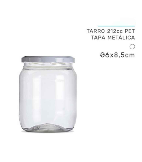 Tradineur - Pack de 12 tarros de plástico Nº 1 - Incluye tapa metálica - Ideal para la conservación de tus alimentos - Capacidad de 0,21 Litros - 8,5 x 6,5 cm