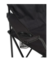 Tradineur - Silla de camping plegable con reposabrazos y portavasos, acero y poliéster, incluye bolsa de transporte, máximo 120 kg, acampada, pesca, jardín (Negro - 80 x 49 x 48 cm)