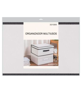 Tradineur - Organizador rectangular de tela, caja plegable con asa, ordenación, ropa, armario, almacenamiento, 60 x 40 x 30 cm, color aleatorio