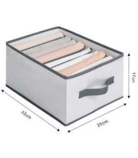 Tradineur - Organizador de tela con asa, poliéster, 9 bolsillos, cajón plegable, ordenación, ropa, armario, almacenamiento, 32 x 25 x 17 cm