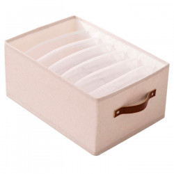 Tradineur - Organizador de tela con asa, algodón, 7 bolsillos, cajón plegable, ordenación, ropa, fácil de limpiar, antipolvo, an