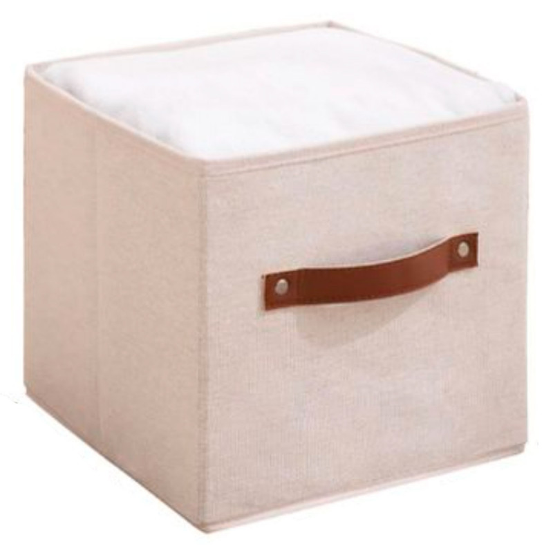 Tradineur - Organizador cuadrado de tela con asa, cajón plegable de algodón, ordenación, ropa, fácil de limpiar, antipolvo, anti Tradineur - Organizador cuadrado de tela con asa, cajón plegable de algodón, ordenación, ropa, fácil de limpiar, antipolvo, anti