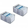 Tradineur - Pack de 2 organizadores de tela, nylon, 7 bolsillos, plegable, ordenación, ropa, fácil de limpiar, antipolvo, antihu