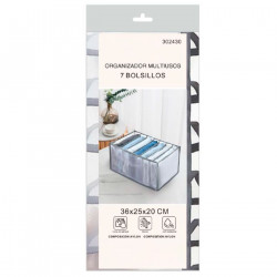 Tradineur - Pack de 2 organizadores de tela, nylon, 7 bolsillos, plegable, ordenación, ropa, fácil de limpiar, antipolvo, antihu