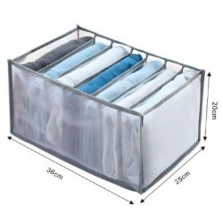 Tradineur - Pack de 2 organizadores de tela, nylon, 7 bolsillos, plegable, ordenación, ropa, fácil de limpiar, antipolvo, antihu