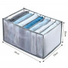Tradineur - Pack de 2 organizadores de tela, nylon, 7 bolsillos, plegable, ordenación, ropa, fácil de limpiar, antipolvo, antihu