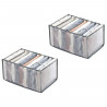 Tradineur - Pack de 2 organizadores de tela, nylon, 9 bolsillos, plegable, ordenación, ropa, fácil de limpiar, antipolvo, antihu