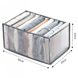 Tradineur - Pack de 2 organizadores de tela, nylon, 9 bolsillos, plegable, ordenación, ropa, fácil de limpiar, antipolvo, antihu
