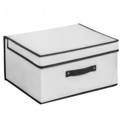 Tradineur - Organizador rectangular de tela, caja plegable con asa, ordenación, ropa, fácil de limpiar, antipolvo, antihumedad,
